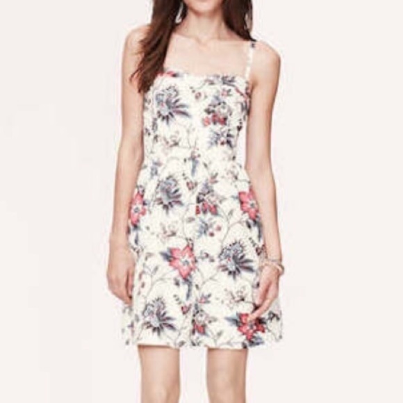 LOFT Dresses & Skirts - LOFT Wallpaper Floral Bustier Dress EUC